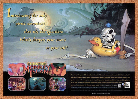 1997 The Curse of Monkey Island PC Original Advertisement / Retro Promo v1