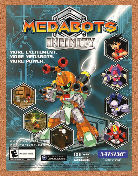 Original 2004 Medabots Infinity GBA Vintage Ad - Video Game Promo Wall Art 1