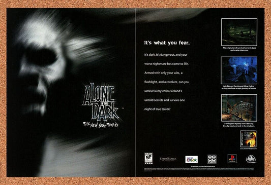 Alone In The Dark New Nightmare PC Original 2002 Ad Authentic Video Game Promo