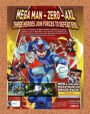 Mega Man X8 PS2 Original 2004 Ad Authentic PlayStation Video Game Promo