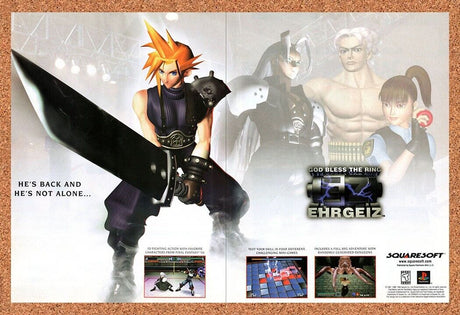 1999 Ehrgeiz PS1 Original Advertisement / Retro Wall Art v1