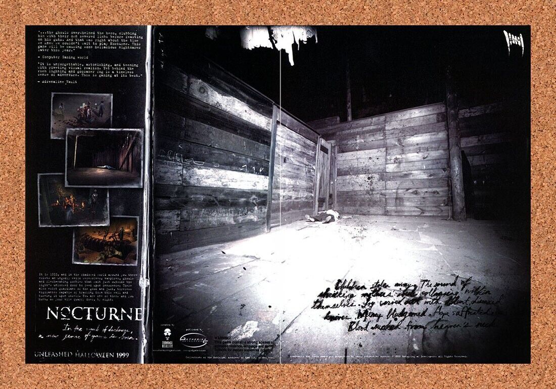 Nocturne PC Original 1999 Ad Authentic Video Game Promo