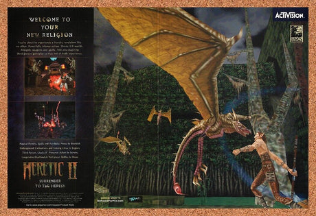 Heretic II PC Original 2000 Ad Authentic Video Game Promo