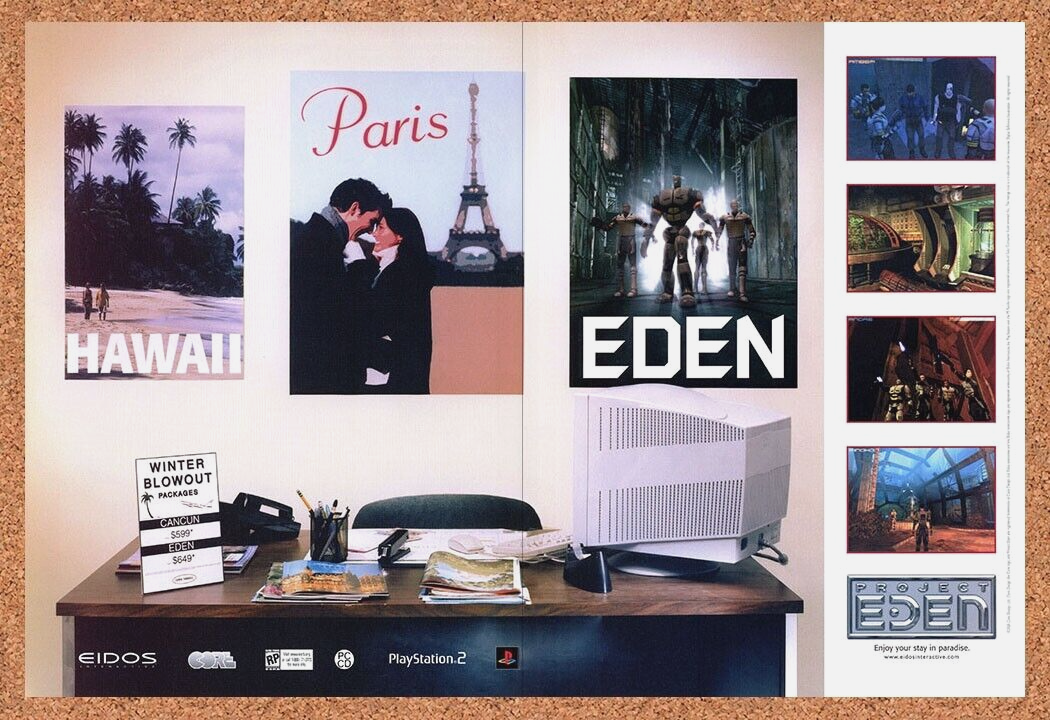 Project Eden PC Original 2003 Print Ad Authentic Core-Design Video Game Promo