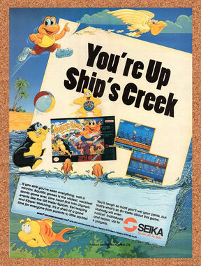 1993 Super Aquatic Games SNES Original Advertisement / Retro Wall Art v1