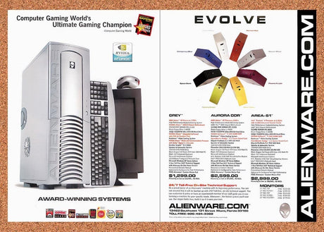 2002 Alienware Evolve Computer Gaming Worlds Choice Original Ad / Promo v7
