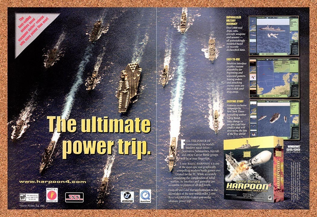 2000 Larry Bond's Harpoon 4 Modern Naval Combat PC Original Advertisement v1
