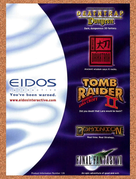 1998 Eidos PC Games Original Advertisement / Retro Promo v7