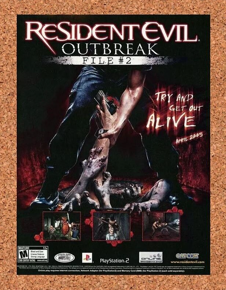 Resident Evil Outbreak File 2 PS2 Original 2004 Ad Authentic Game Promo Art v2