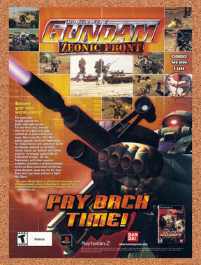 2002 Gundam Zeonic Front PS2 Original Advertisement / Retro Promo v1