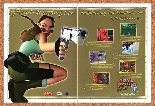 Tomb Raider III PC Original 2001998 Ad Authentic Eidos Video Game Promo