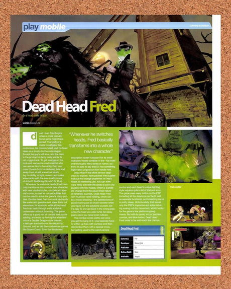 2007 Dead Head Fred PSP Original Advertisement / Retro Promo v1