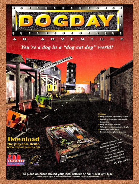 1997 DogDay PC Original Advertisement / Retro Promo v1