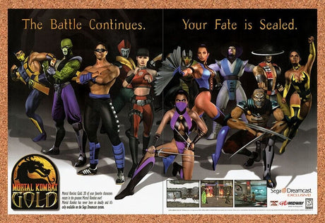 1999 Mortal Kombat Gold Dreamcast Original Advertisement / Retro Wall Art v1