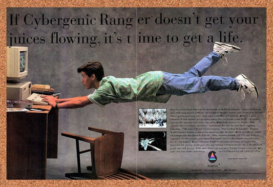 Cybergenic Ranger PC Original 1990 Vintage Ad - Video Game Promo
