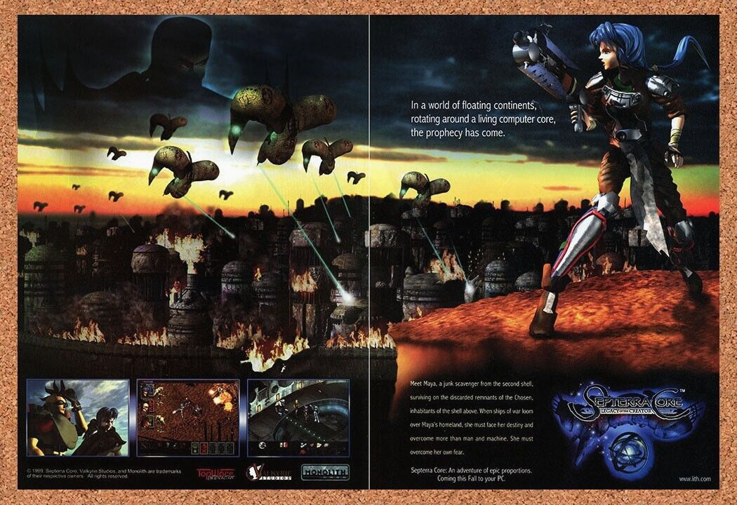 Septerra Core Legacy The Creator PC Original 1999 Ad Authentic Video Game Promo