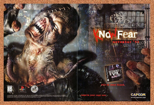 1998 Resident Evil 3 Nemesis PS1 Original Advertisement / Retro Wall Art v6
