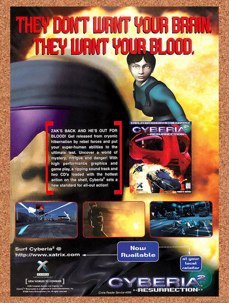 1996 Cyberia 2 Resurrection PC Original Advertisement / Retro Promo v2