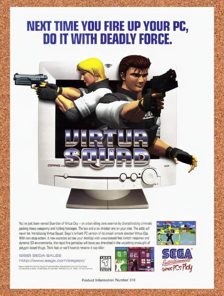 1996 Virtua Squad PC Original Advertisement / Retro Promo v1