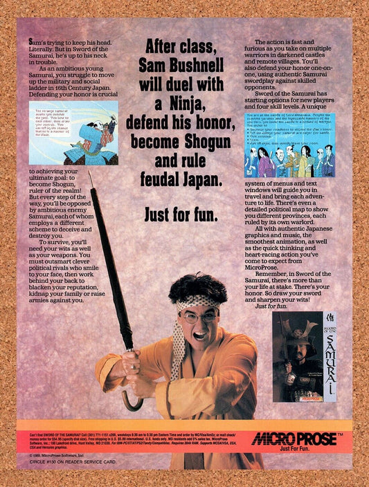 1989 Sword Of The Samurai Tandy Original Advertisement / Retro Wall Art v1