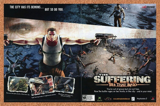 The Suffering PS2 Original 2005 Ad Authentic PlayStation Horror Video Game Promo