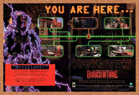 Journeyman Project 2 Buried in Time Original 1997 Vintage Ad - Video Game Promo