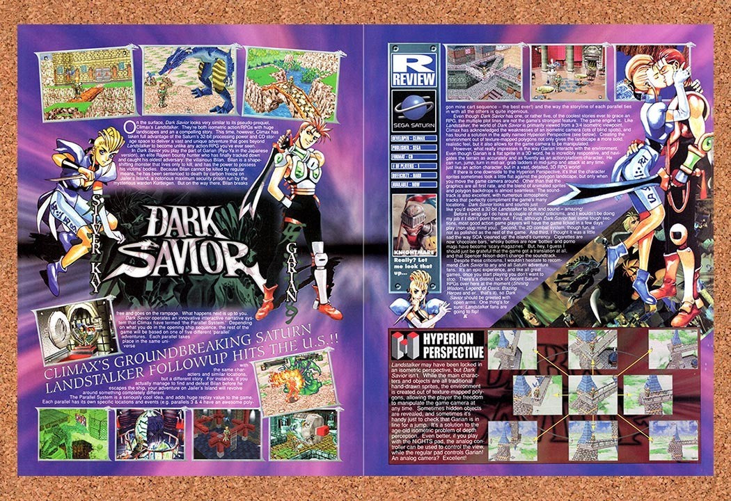 1997 Dark Savior Saturn Original Advertisement / Retro Promo vr1