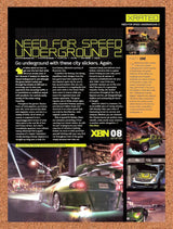 2004 Need For Speed Underground 2 Xbox Original Advertisement / Retro Promo vr1