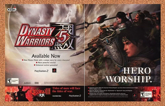 Dynasty Warriors 5 PS2 Original 2006 Ad Authentic Koei Fighting Video Game Promo