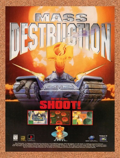 1998 Mass Destruction PS1 Original Advertisement / Retro Wall Art v1