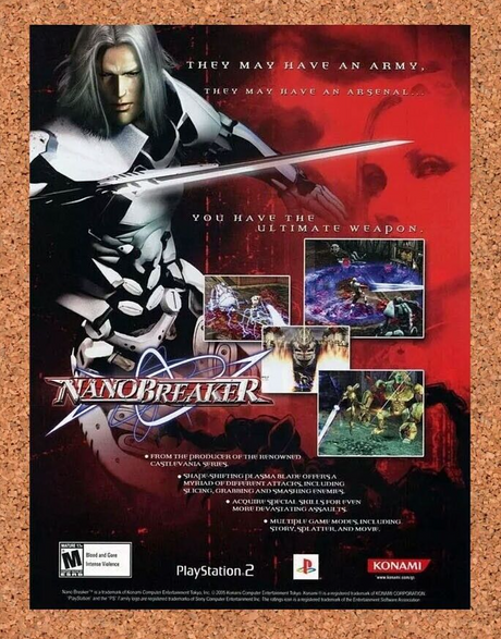 Nanobreaker PS2 Original 2006 Konami Ad Authentic Konami Video Game Promo
