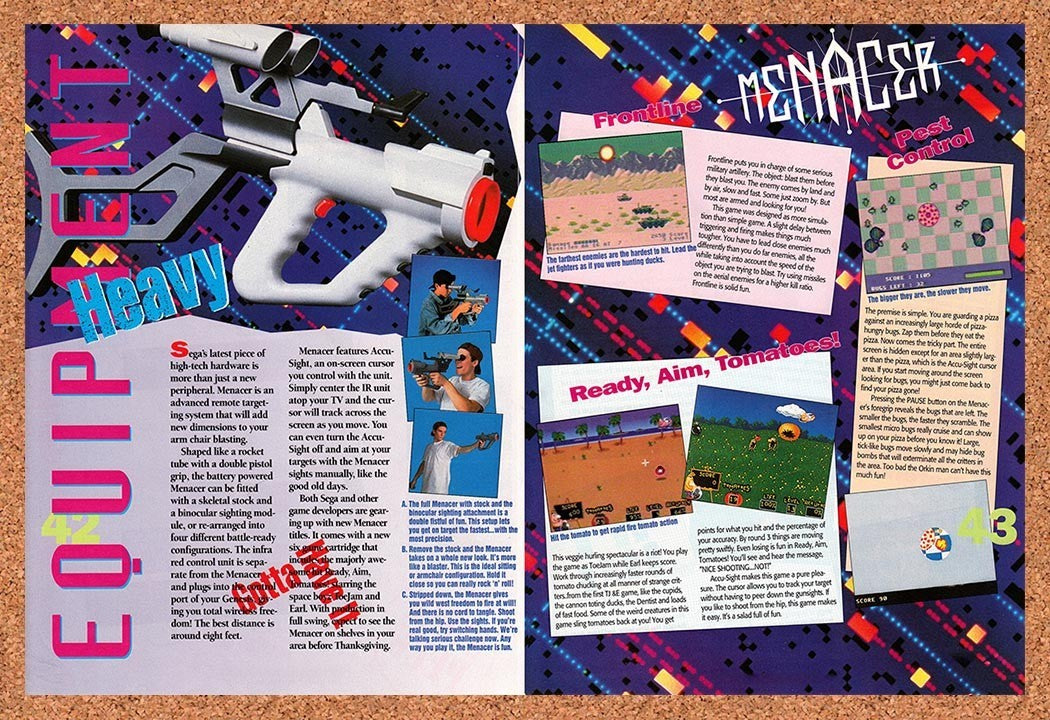 1992 Sega Genesis Menacer Original Advertisement / Retro Promo va8