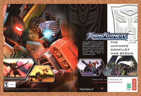 Transformers PS2 Original 2004 Vintage Ad - Atari Video Game Promo