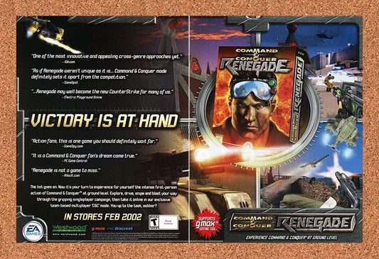 Command And Conquer Renegade PC Original 2003 Ad Authentic Video Game Promo v2