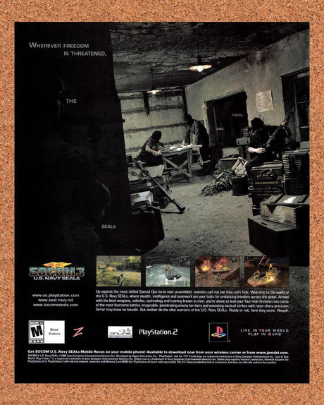 2005 Socom 3 US Navy Seals PS2 Original Advertisement / Retro Promo v3
