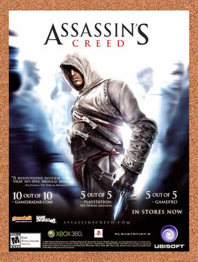 2008 Assassin's Creed Xbox 360 Original Advertisement / Retro Wall Art v1