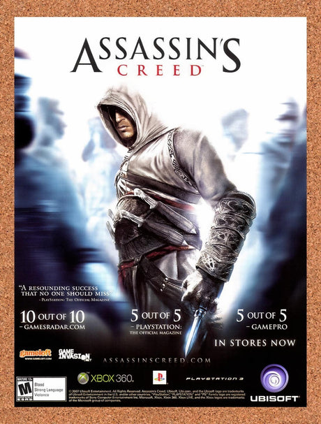 2008 Assassin's Creed Xbox 360 Original Advertisement / Retro Wall Art v1