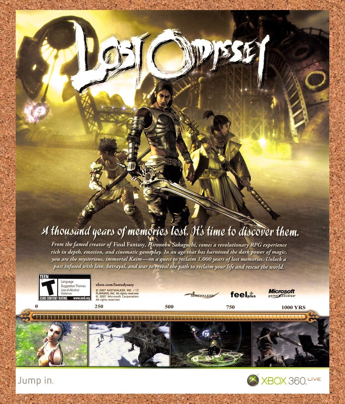 2008 Lost Odyssey Xbox 360 Original Advertisement / Retro Promo v1