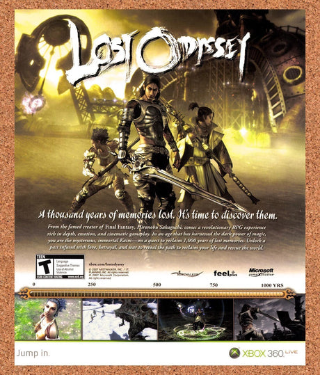 2008 Lost Odyssey Xbox 360 Original Advertisement / Retro Promo v1