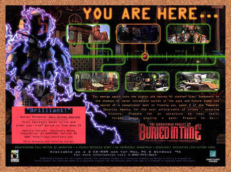 1995 Journeyman Project 2 Buried In Time PC Original Advert / Retro Promo v1