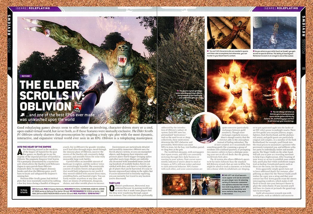 2006 Elder Scrolls IV Oblivion PC Original Advertisement / Retro Promo vr8