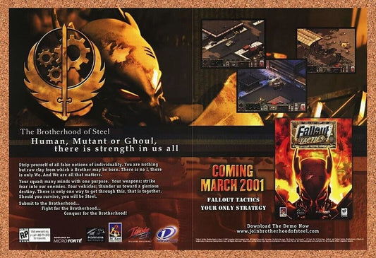 Fallout Tactics PC Original 2002 Ad Authentic Falcon Northwest Video Game Promo