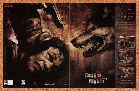 Dead To Rights II PS2 Original 2007 Ad Authentic Namco Video Game Promo