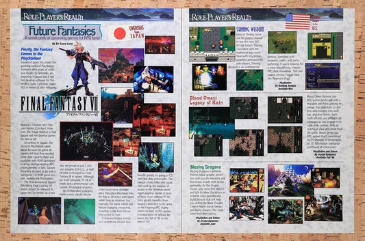 1995 Final Fantasy VII Japanese PS1 Port Announcement Original Advertisement v17