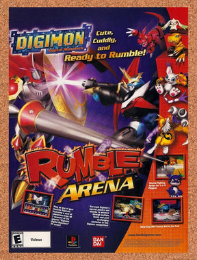 2002 Digimon Rumble Arena PS1 Original Advertisement / Retro Promo v1