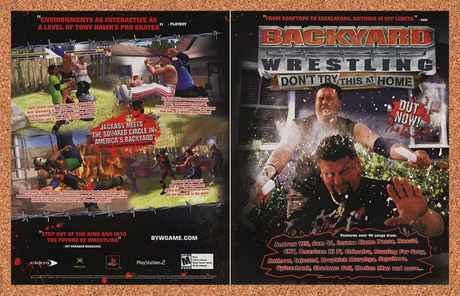 Backyard Wrestling PS2 Original 2005 Ad Authentic Eidos Video Game Art Promo