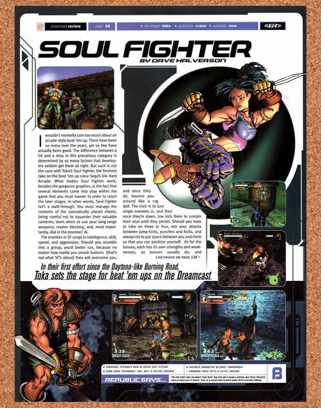 Soul Fighter Dreamcast Original 2002 Vintage Ad - Video Game Promo