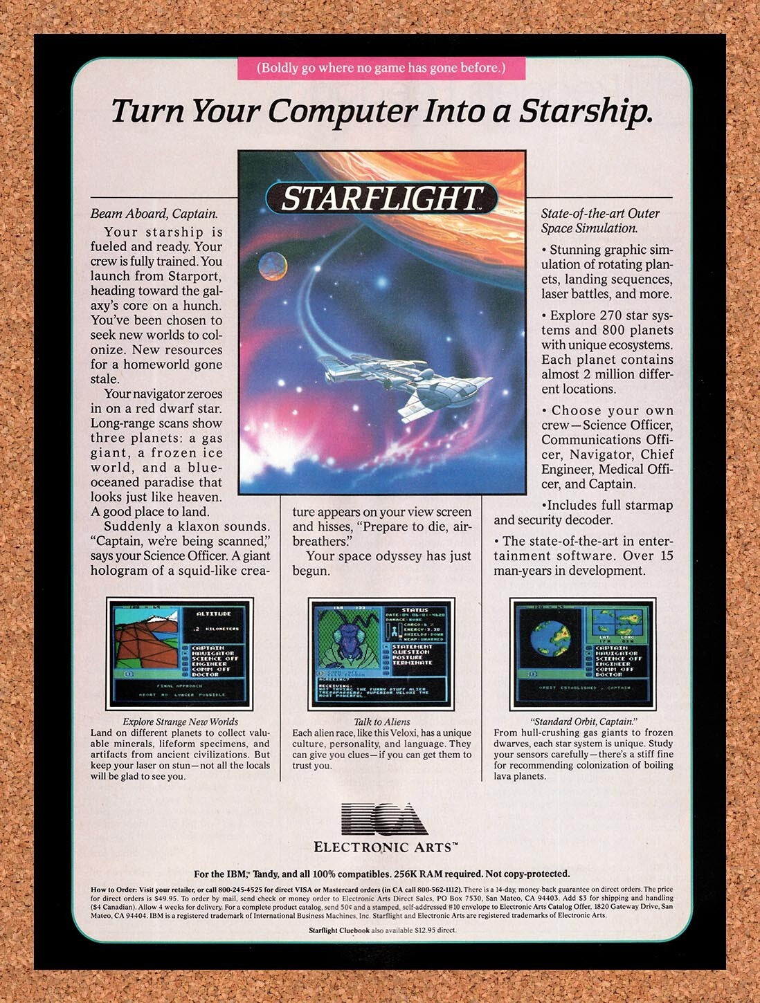 1987 Starflight Amiga Original Advertisement / Retro Wall Art v2
