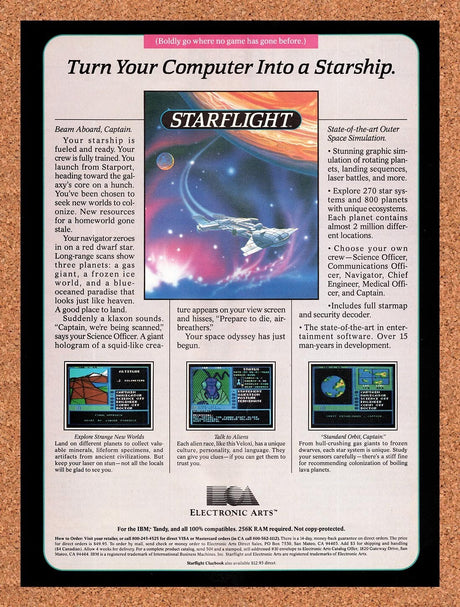 1987 Starflight Amiga Original Advertisement / Retro Wall Art v2