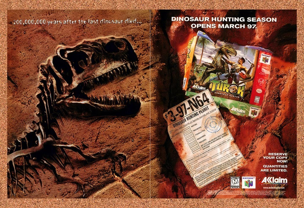 1997 Turok N64 Original Advertisement / Retro Promo v6